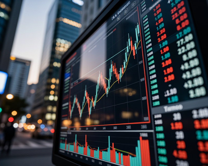 Stock Market Chart in Seoul