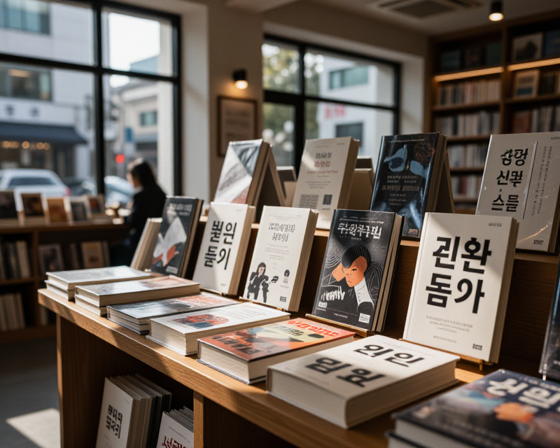 Cozy Korean Bookstore Atmosphere