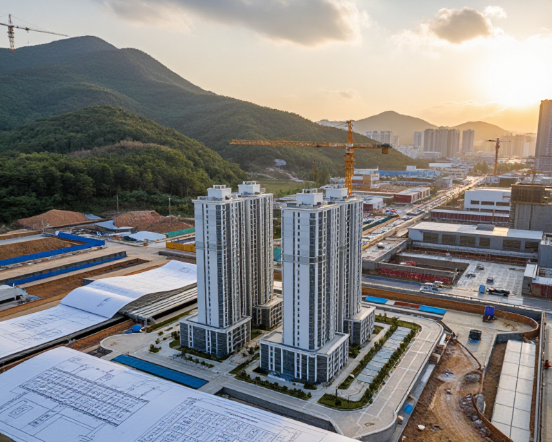 Modern Korean urban development concept