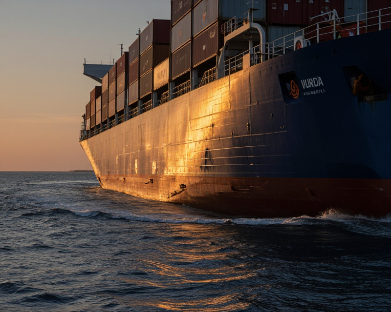 Container ship in Strait of Hormuz