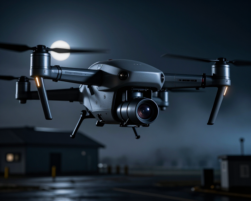 Surveillance Drone over Military Base