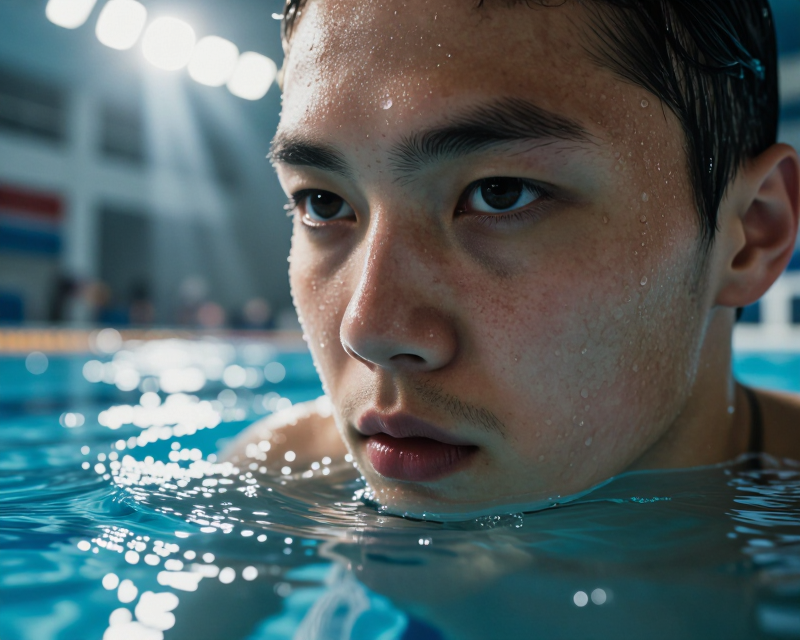 Determined Swimmer