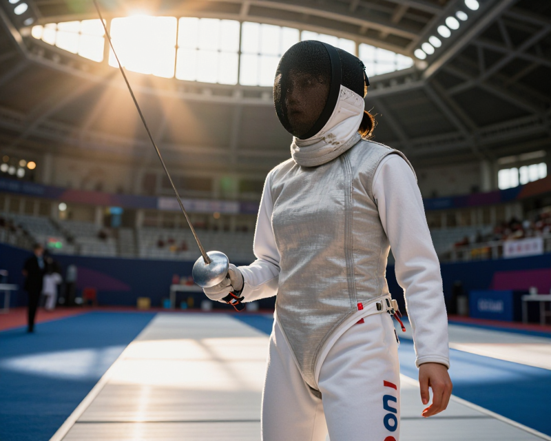 Triumphant Korean Fencer